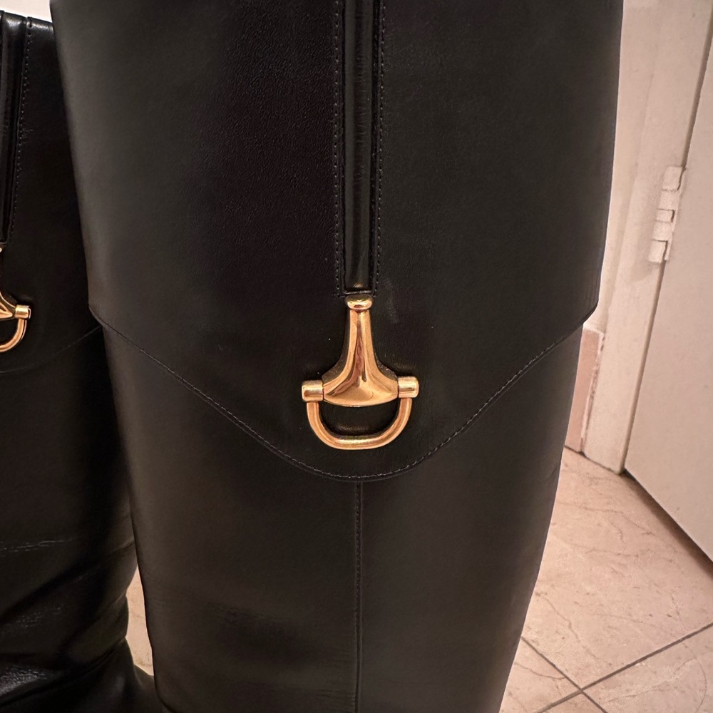 Gucci Horsebit Riding Boots, Black Leather, EU 37 - Picture 2 of 5